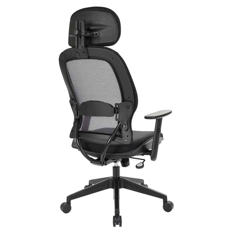 Scranton & Co Contemporary Fabric Back Office Chair with Headrest in Black