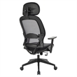 Scranton & Co Contemporary Fabric Back Office Chair with Headrest in Black