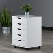 Scranton & Co 5-Drawer Modern Wood Mobile File Cabinet in White
