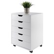 Scranton & Co 5-Drawer Modern Wood Mobile File Cabinet in White