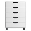 Scranton & Co 5-Drawer Modern Wood Mobile File Cabinet in White