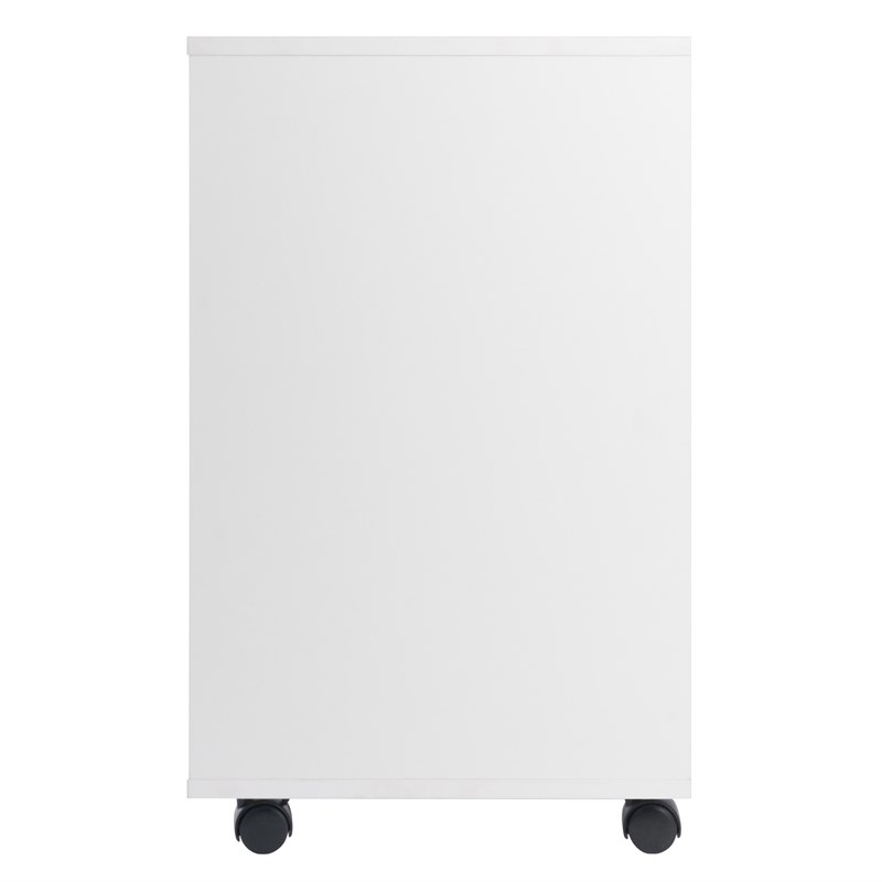 Scranton & Co 5-Drawer Modern Wood Mobile File Cabinet in White