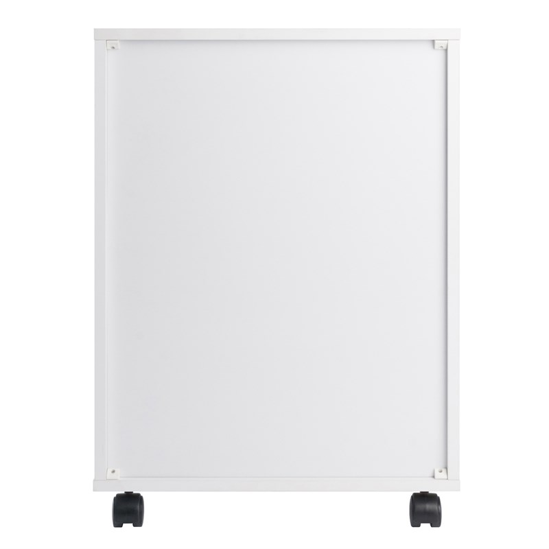 Scranton & Co 5-Drawer Modern Wood Mobile File Cabinet in White