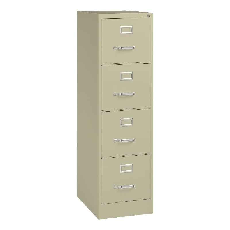 Scranton & Co Aluminum Beige Filing Cabinet Vertical Lockable 4-Drawer 22
