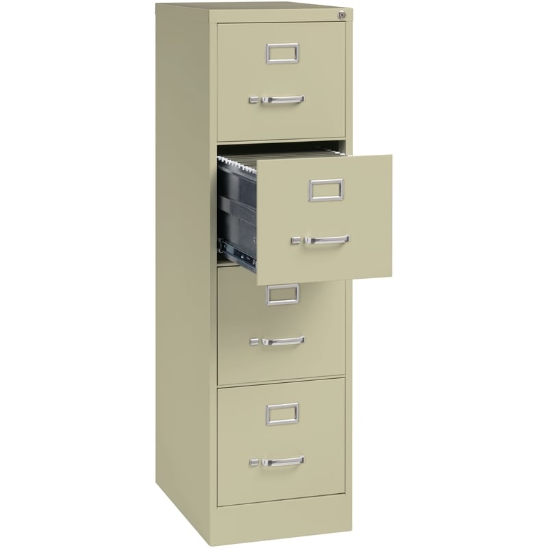 Scranton & Co Aluminum Beige Filing Cabinet Vertical Lockable 4-Drawer 22
