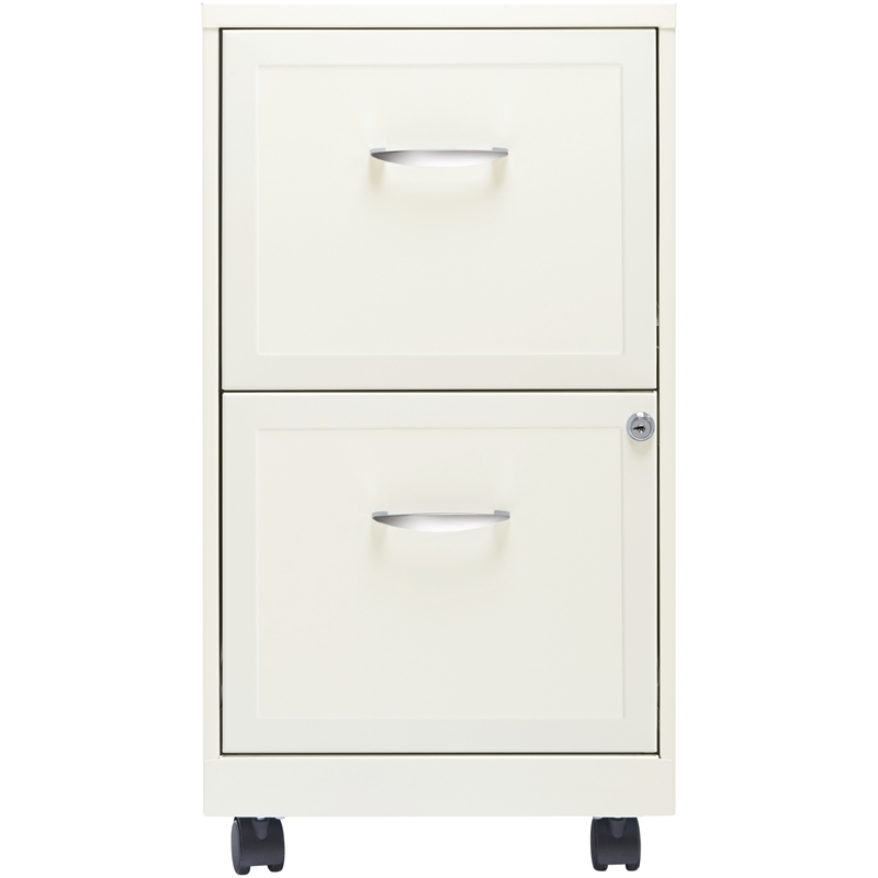 Scranton & Co 2-Drawer Metal Mobile Vertical Filing Cabinet in White