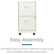 Scranton & Co 2-Drawer Metal Mobile Vertical Filing Cabinet in White