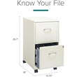 Scranton & Co 2-Drawer Metal Mobile Vertical Filing Cabinet in White