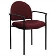 Scranton & Co Stackable Side Guest Chair with Arms in Burgundy