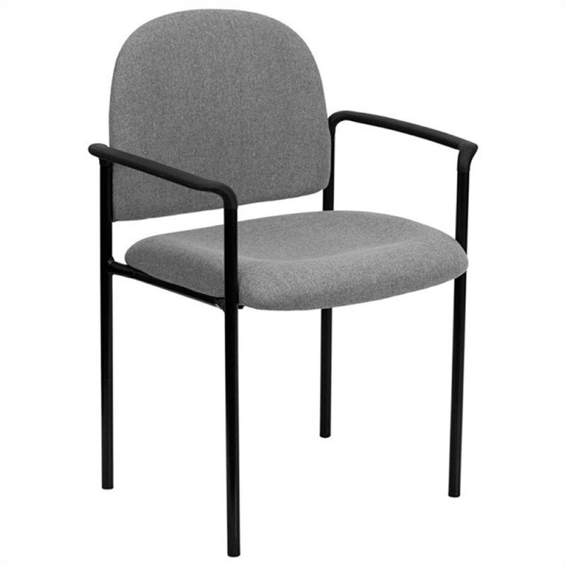 Scranton & Co Stackable Side Guest Chair with Arms in Gray