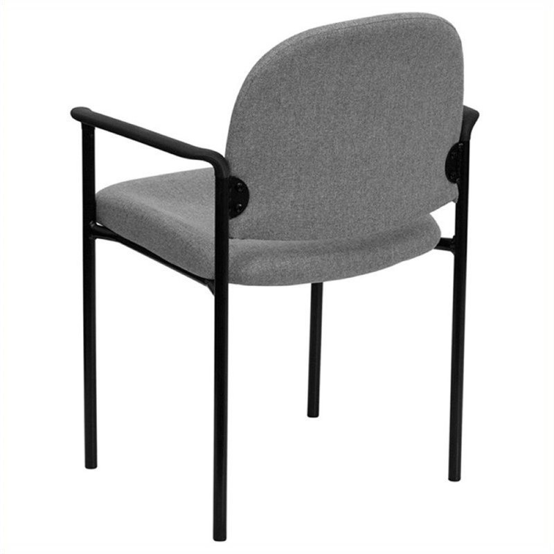 Scranton & Co Stackable Side Guest Chair with Arms in Gray