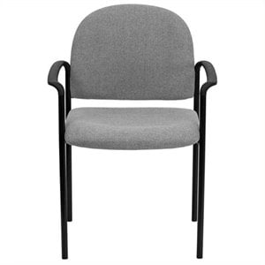 Scranton & Co Stackable Side Guest Chair with Arms in Gray