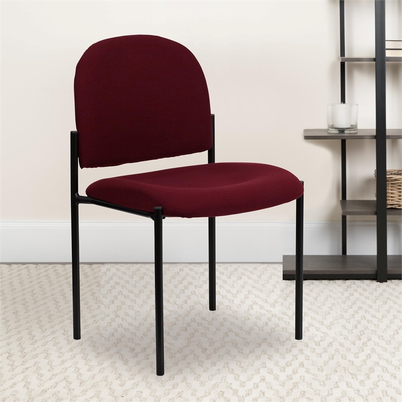 Scranton & Co Side Stacking Chair in Black and Burgundy