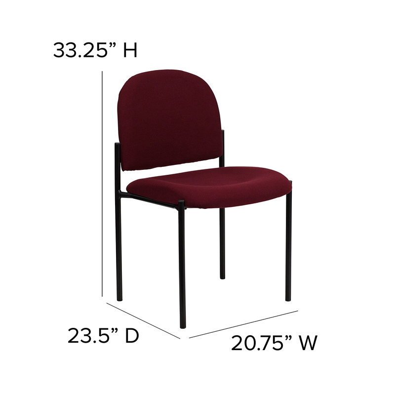 Scranton & Co Side Stacking Chair in Black and Burgundy