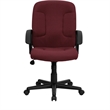 Scranton & Co Contemporary Fabric Mid-Back Office Chair with Arm in Burgundy Red
