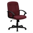 Scranton & Co Contemporary Fabric Mid-Back Office Chair with Arm in Burgundy Red