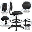Scranton & Co Patterned Ergonomic Drafting Chair in Black