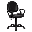 Scranton & Co Leather Ergonomic Task Office Chair in Black with Arms