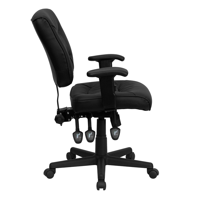 Scranton & Co Leather Mid-Back Task Office Chair with Arms