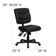 Scranton & Co Leather Mid-Back Task Office Chair in Black