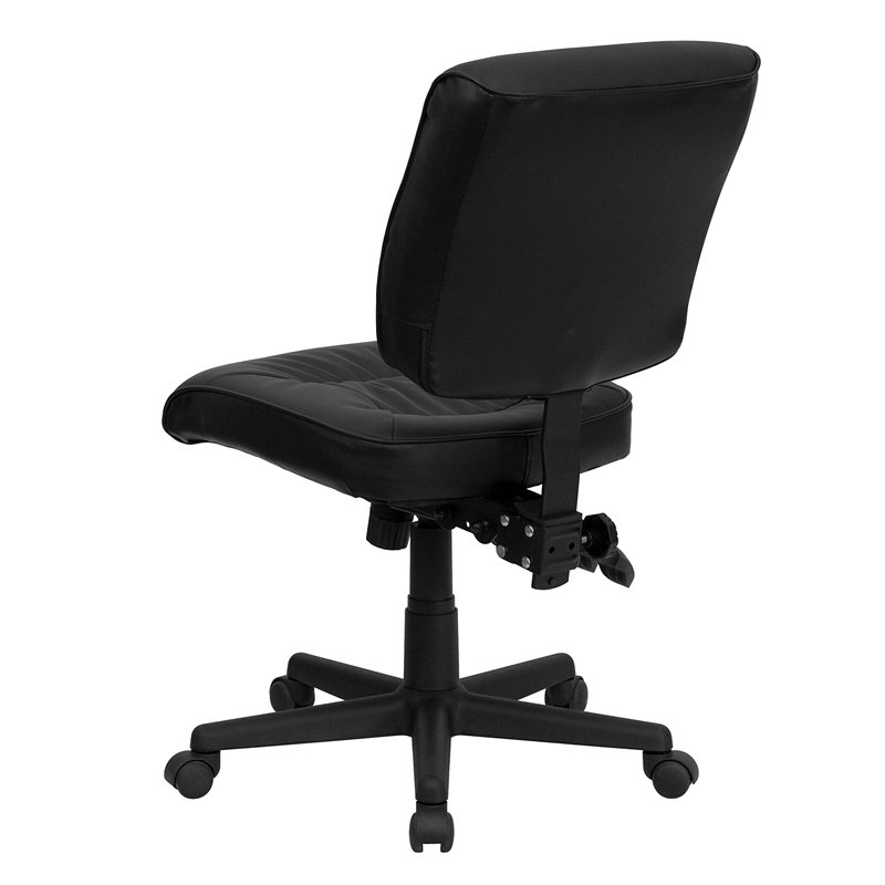 Scranton & Co Leather Mid-Back Task Office Chair in Black