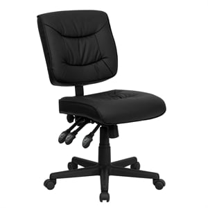 Scranton & Co Leather Mid-Back Task Office Chair in Black
