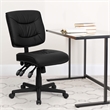 Scranton & Co Leather Mid-Back Task Office Chair in Black