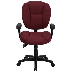 scranton & co mid-back ergonomic office chair in burgundy