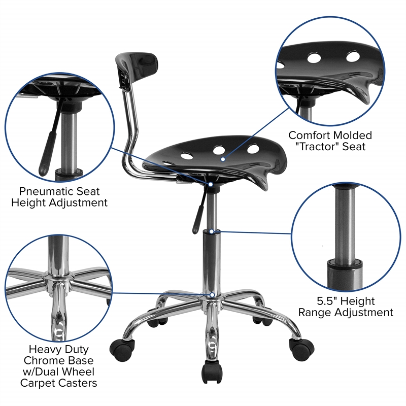 Scranton & Co Computer Task Office Chair in Black and Chrome