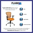 Scranton & Co Mesh Orange Office Chair Rectangular Lumbar Support 42.25
