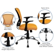 Scranton & Co Mesh Orange Office Chair Rectangular Lumbar Support 42.25