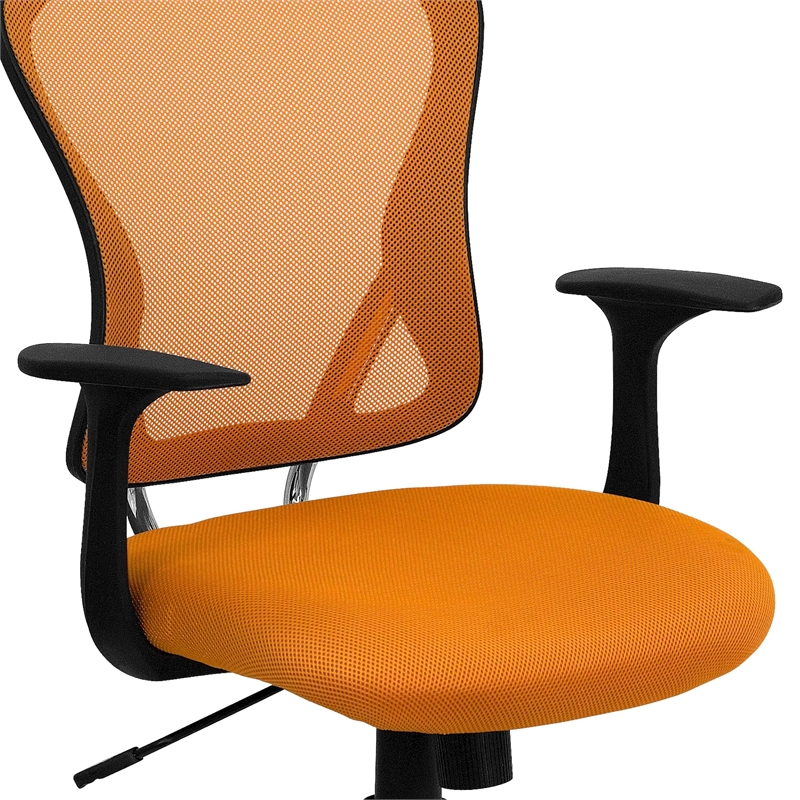 Scranton & Co Mesh Orange Office Chair Rectangular Lumbar Support 42.25