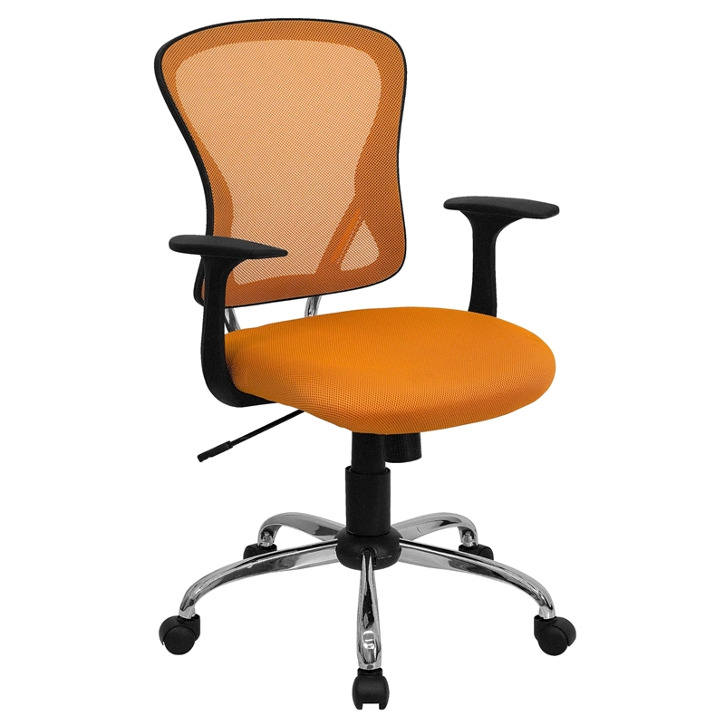 Scranton & Co Mesh Orange Office Chair Rectangular Lumbar Support 42.25