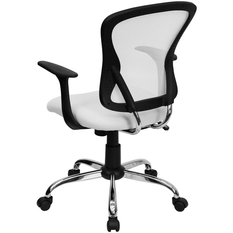 Scranton & Co Modern Mesh Fabric Mid-Back Office Chair in White