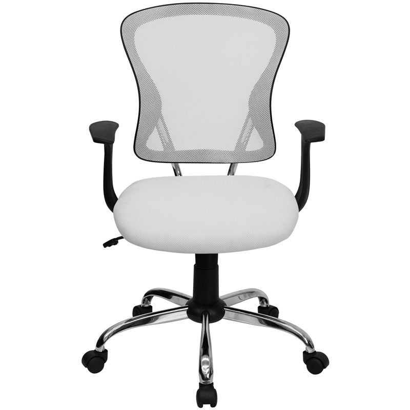 Scranton & Co Modern Mesh Fabric Mid-Back Office Chair in White
