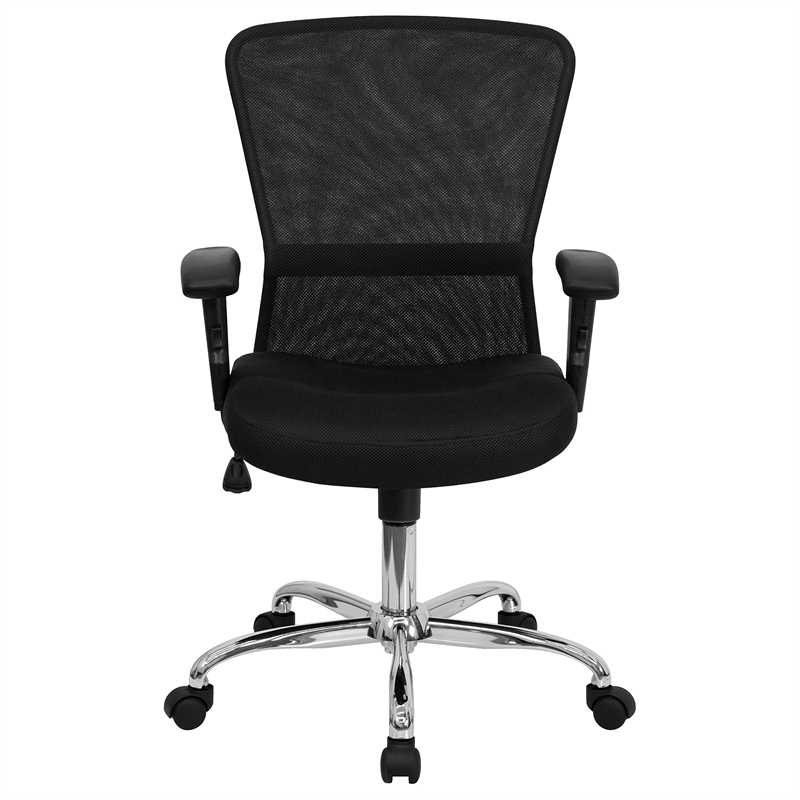 Scranton & Co Mid-Back Mesh Office Chair in Black