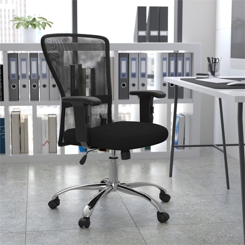 Scranton & Co Mid-Back Mesh Office Chair in Black