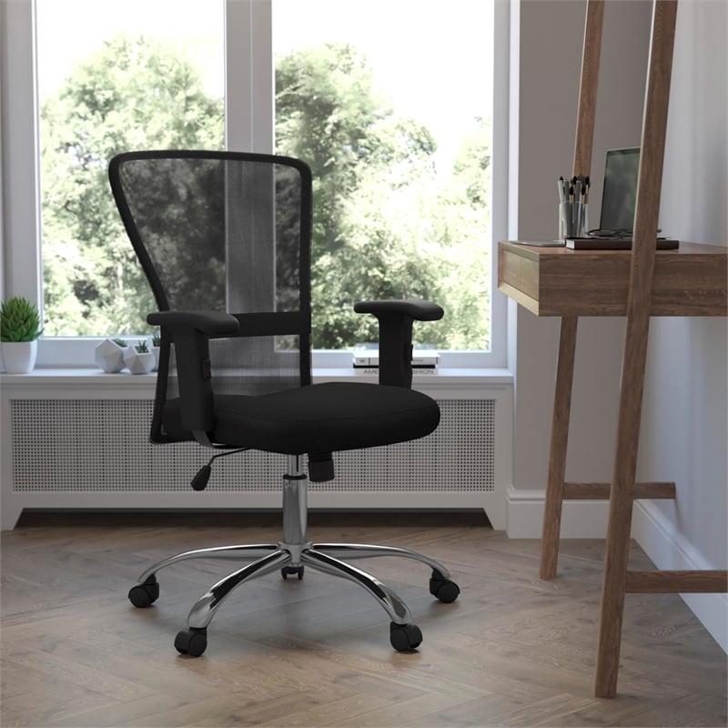 Scranton & Co Mid-Back Mesh Office Chair in Black
