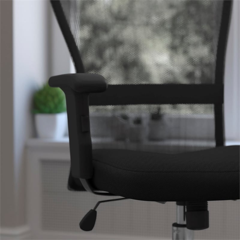 Scranton & Co Mid-Back Mesh Office Chair in Black