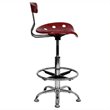 Scranton & Co Drafting Chair in Wine Red and Chrome