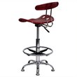 Scranton & Co Drafting Chair in Wine Red and Chrome