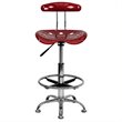 Scranton & Co Drafting Chair in Wine Red and Chrome