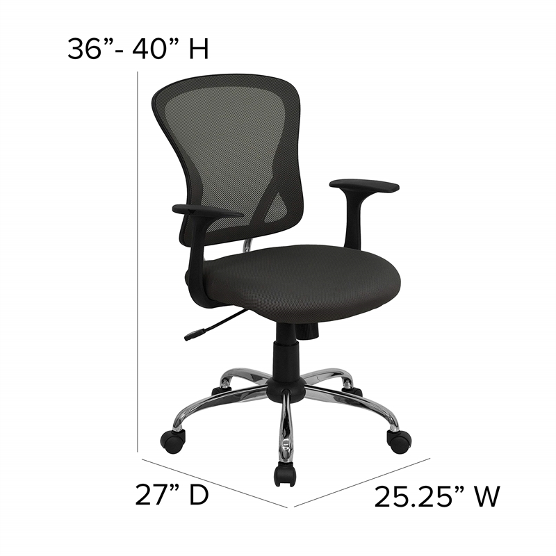Scranton & Co Modern Mesh Fabric Mid-Back Office Chair in Dark Gray