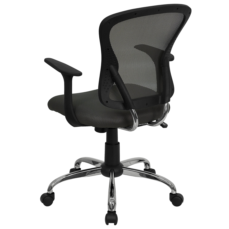 Scranton & Co Modern Mesh Fabric Mid-Back Office Chair in Dark Gray