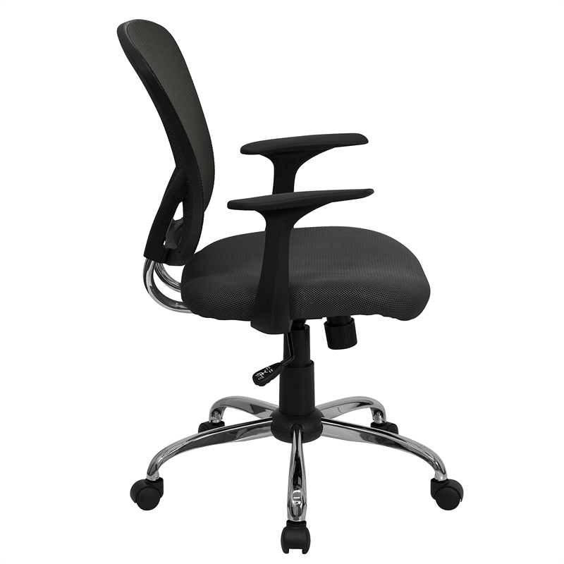 Scranton & Co Modern Mesh Fabric Mid-Back Office Chair in Dark Gray