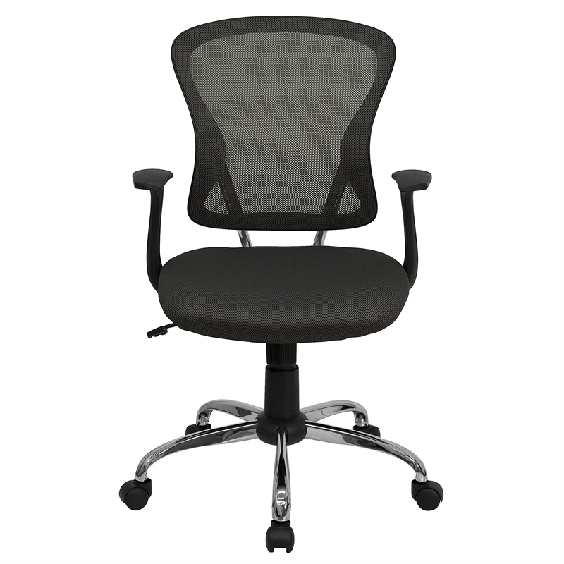Scranton & Co Modern Mesh Fabric Mid-Back Office Chair in Dark Gray