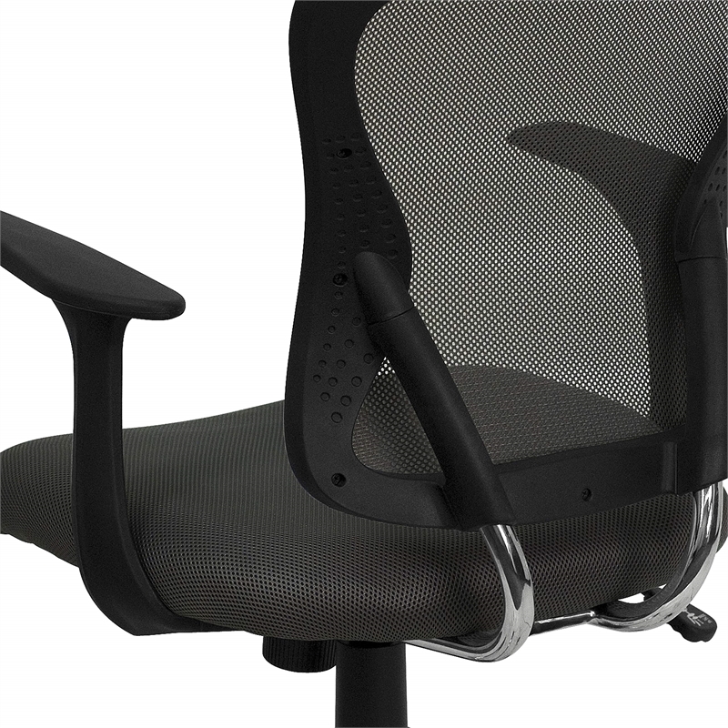 Scranton & Co Modern Mesh Fabric Mid-Back Office Chair in Dark Gray