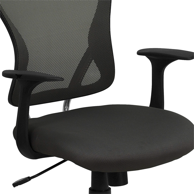Scranton & Co Modern Mesh Fabric Mid-Back Office Chair in Dark Gray