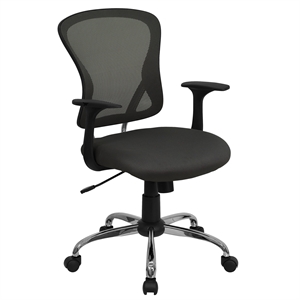 Scranton & Co Modern Mesh Fabric Mid-Back Office Chair in Dark Gray
