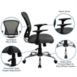 Scranton & Co Modern Mesh Fabric Mid-Back Office Chair in Dark Gray